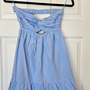 Cotton Candy LA Blue Chambray Sundress — XS